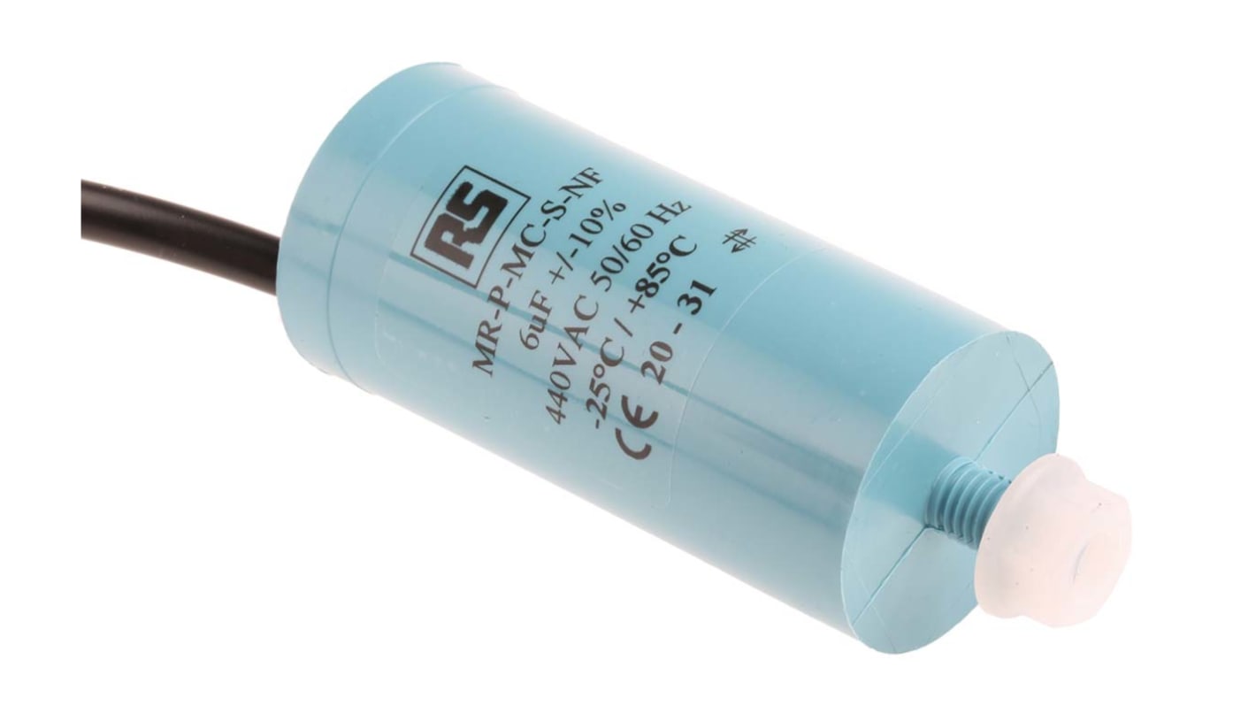 RS PRO Polypropylene Film Capacitor, 440V ac, ±10%, 6μF, Screw Mount