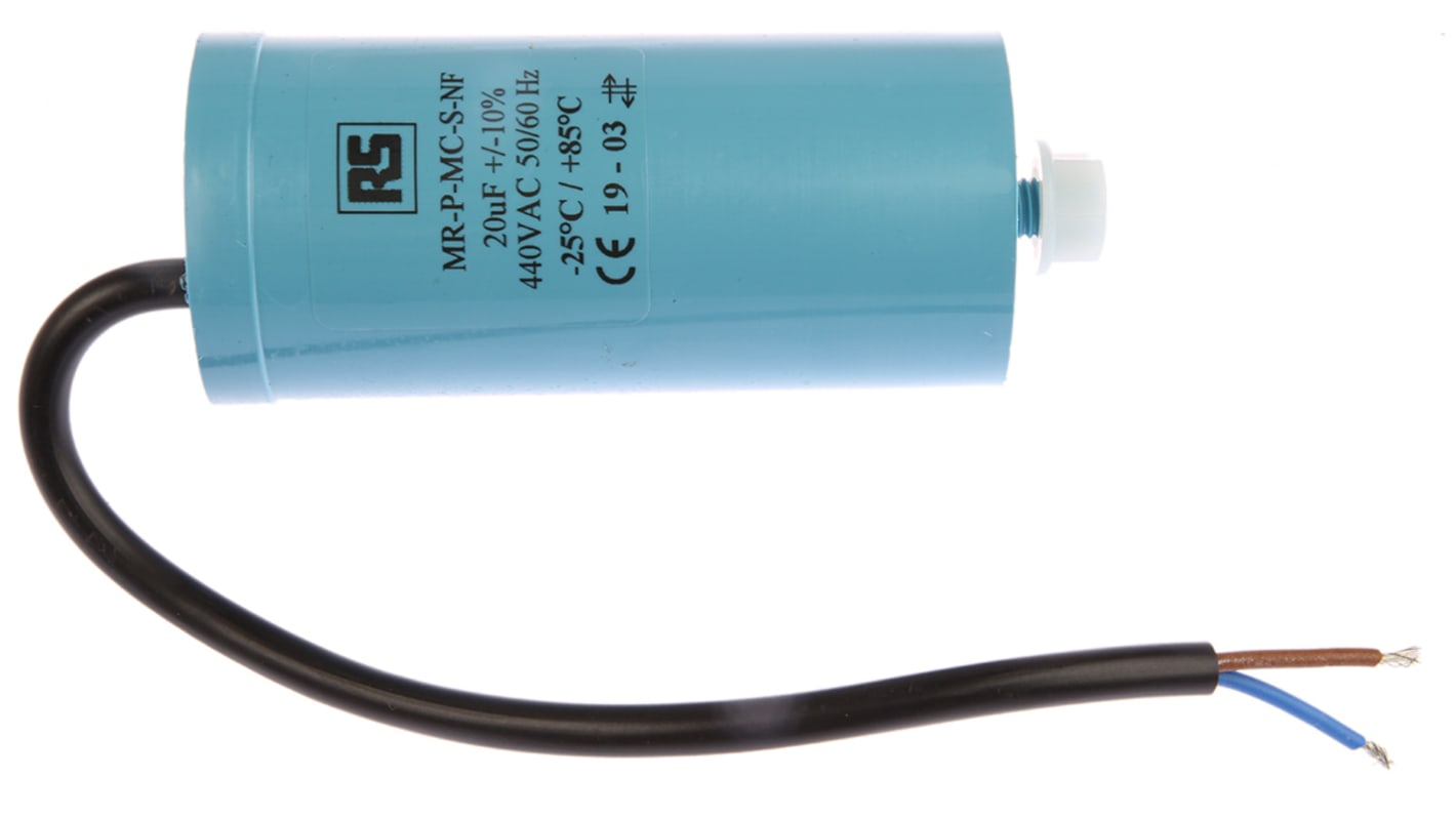 Condensador de película RS PRO, 20μF, ±10%, 440V ac, Montaje Roscado