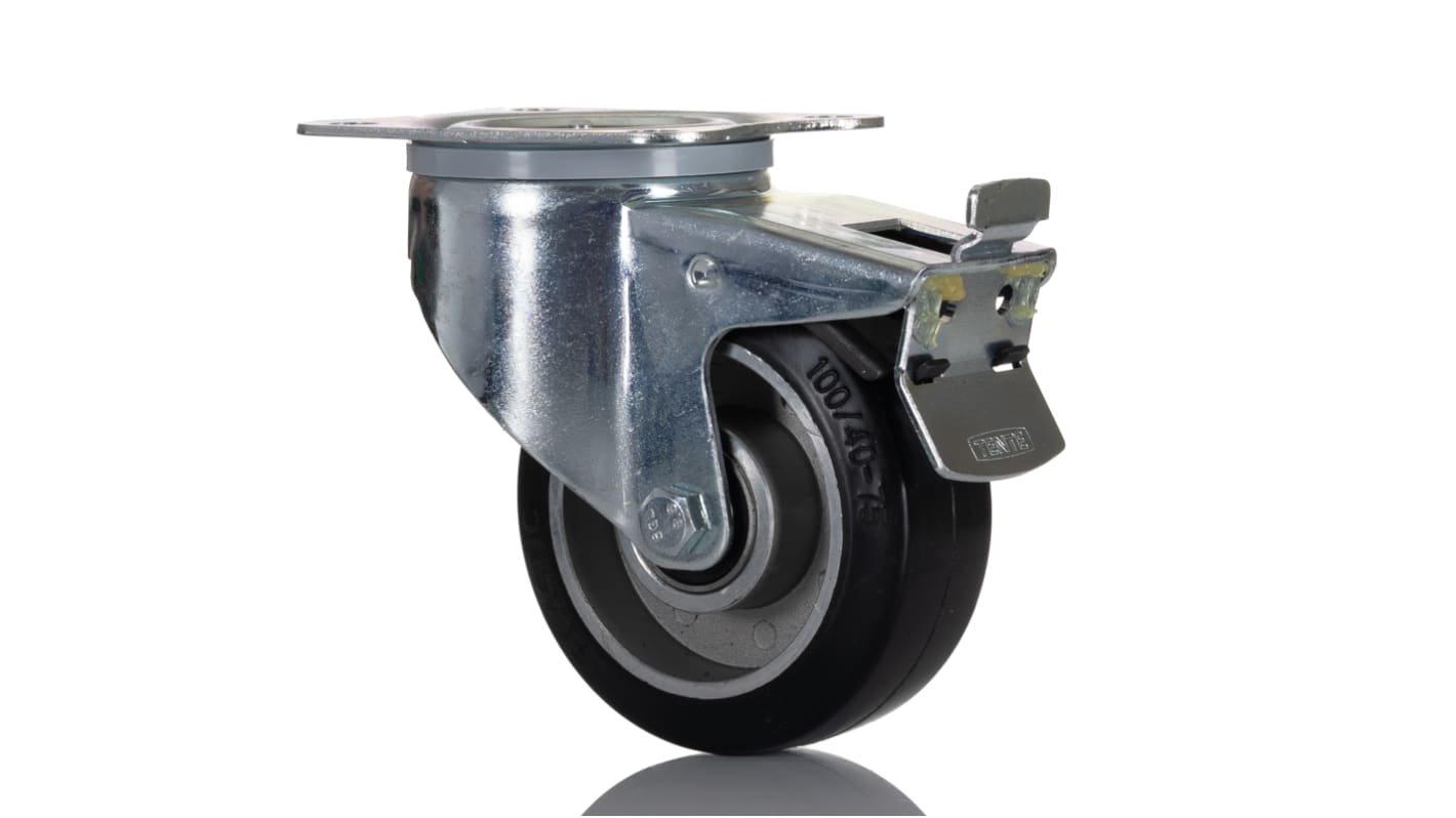 Roulette industrielle Pivotant avec frein RS PRO, Ø 100mm, 150kg