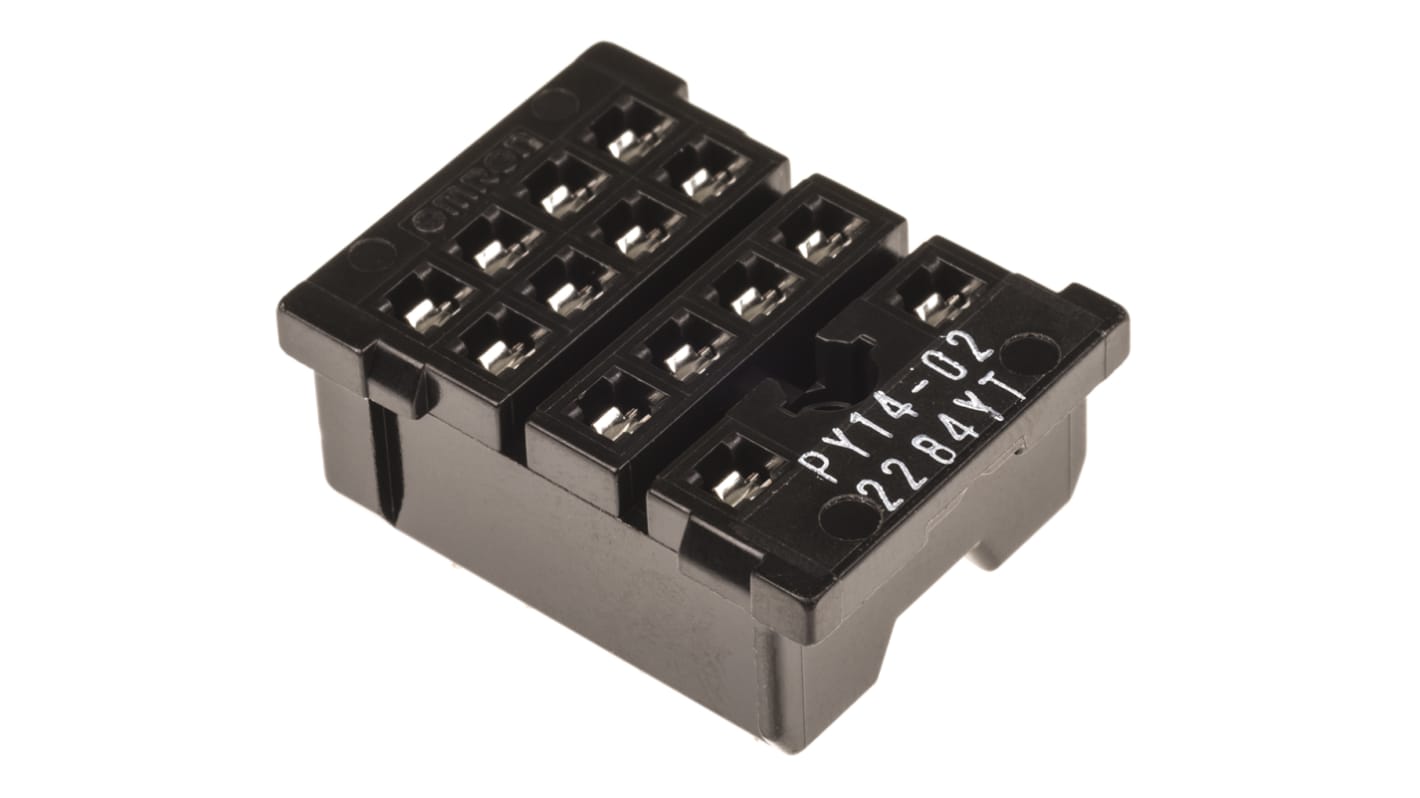 Omron 14 Pin 250V ac PCB Mount Relay Socket, for use with MY4IN, MY4IN1, MY4IN1-D2, MY4IN-CR, MY4IN-D2, MY4N, MY4N1,