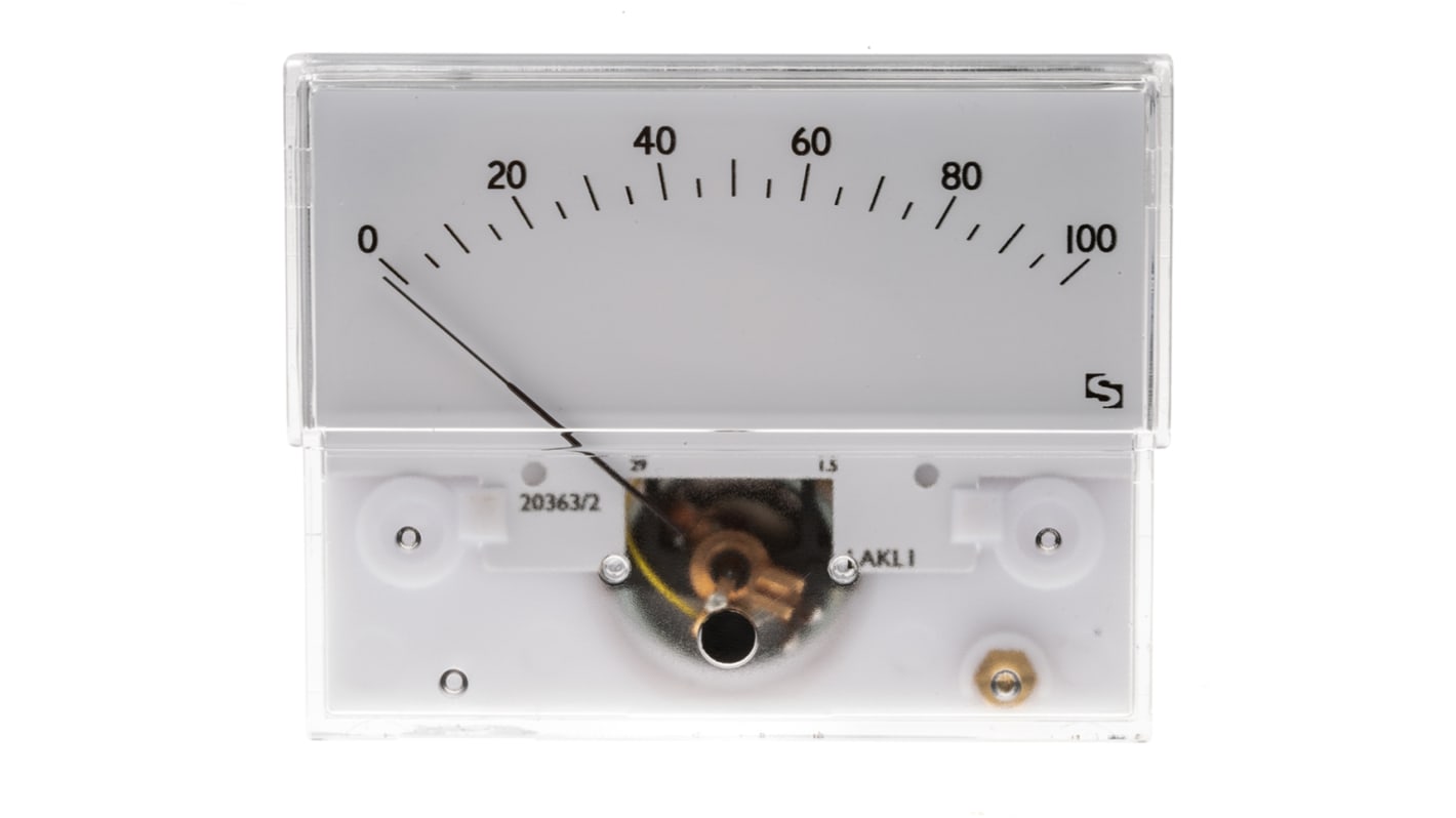 Sifam Tinsley Analogue Panel Ammeter 100μA DC, 32.3mm x 73.7mm, ±1.5 % Moving Coil