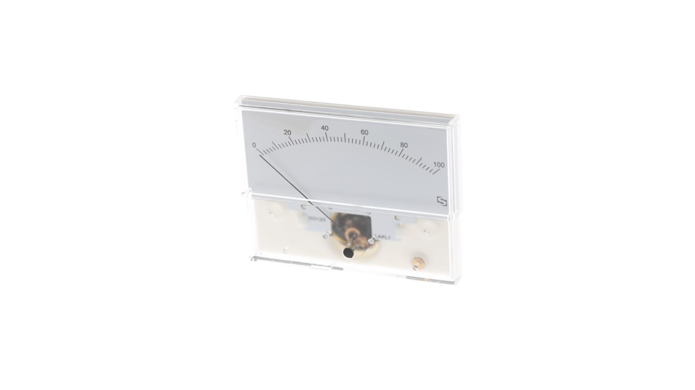 Sifam Tinsley Analogue Panel Ammeter 100μA DC, 40.5mm x 91.5mm, ±1.5 % Moving Coil