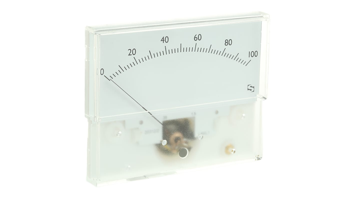 Ampèremètre analogique de panneau V c.c. Sifam Tinsley, Echelle 1mA, 40.5mm x 91.5mm