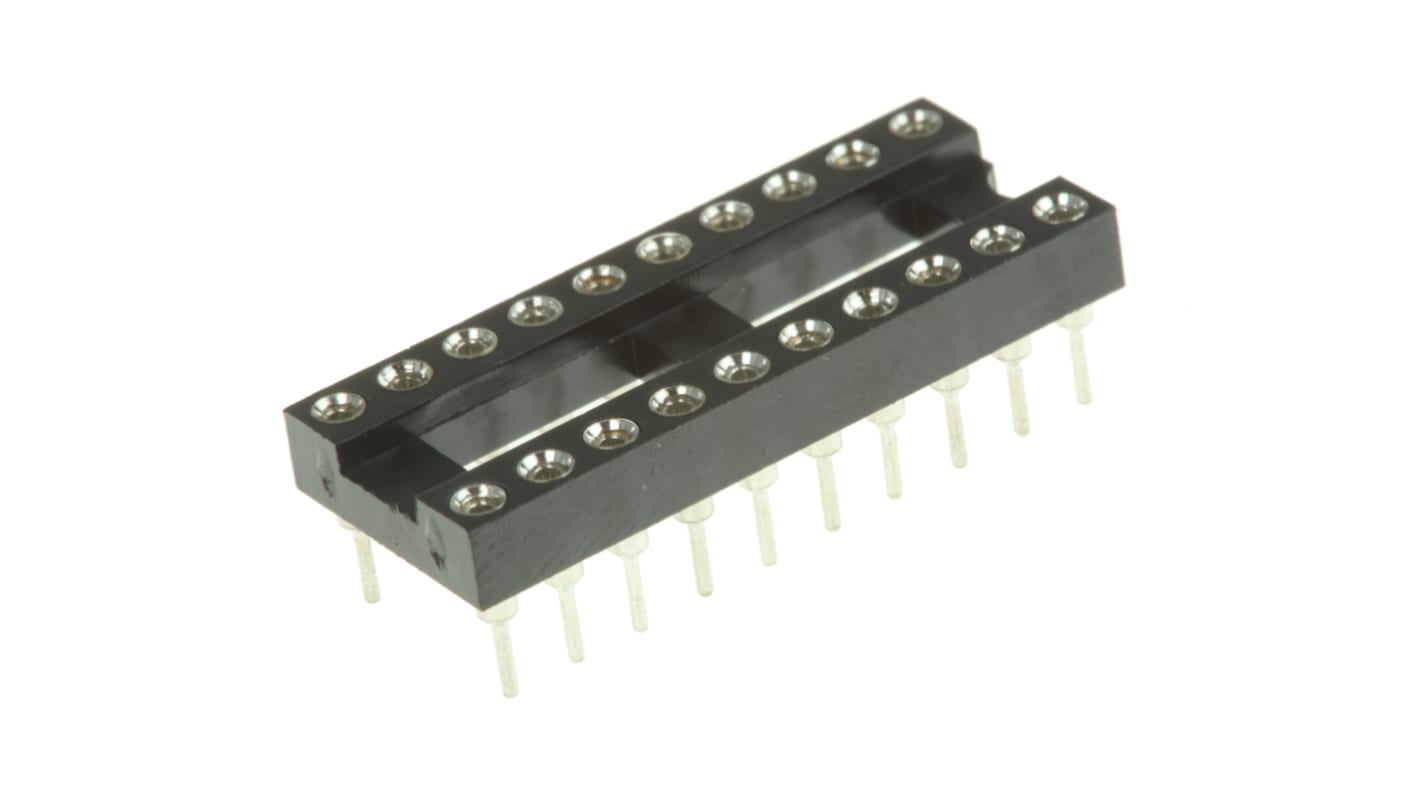 Winslow 2.54mm Pitch Vertical 20 Way, Through Hole Turned Pin Open Frame IC Dip Socket, 5A