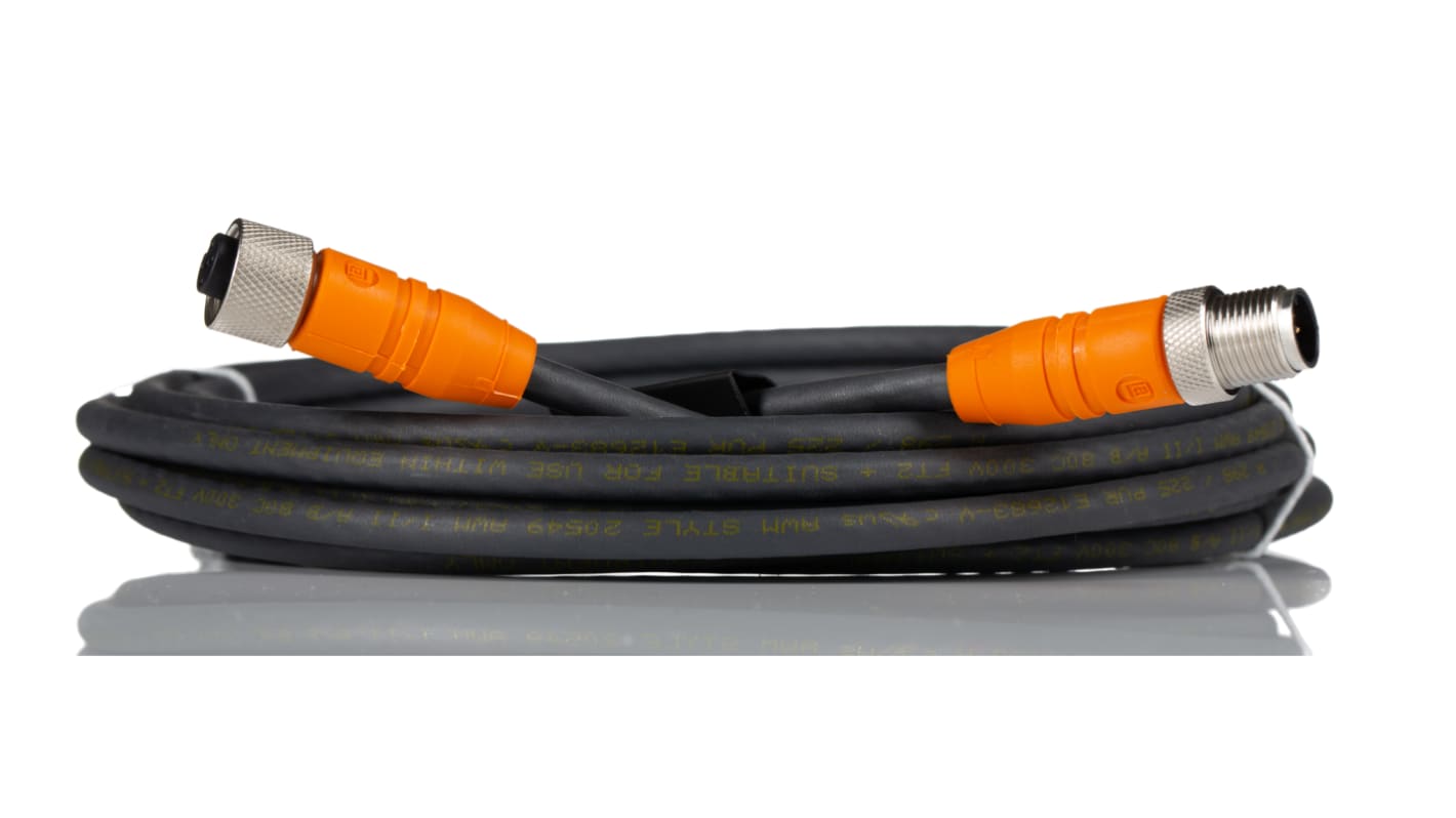 Cable de conexión Lumberg Automation, con. A M12 Macho, 5 polos, con. B M12 Hembra, 5 polos, cod.: A, long. 5m, 60 V,