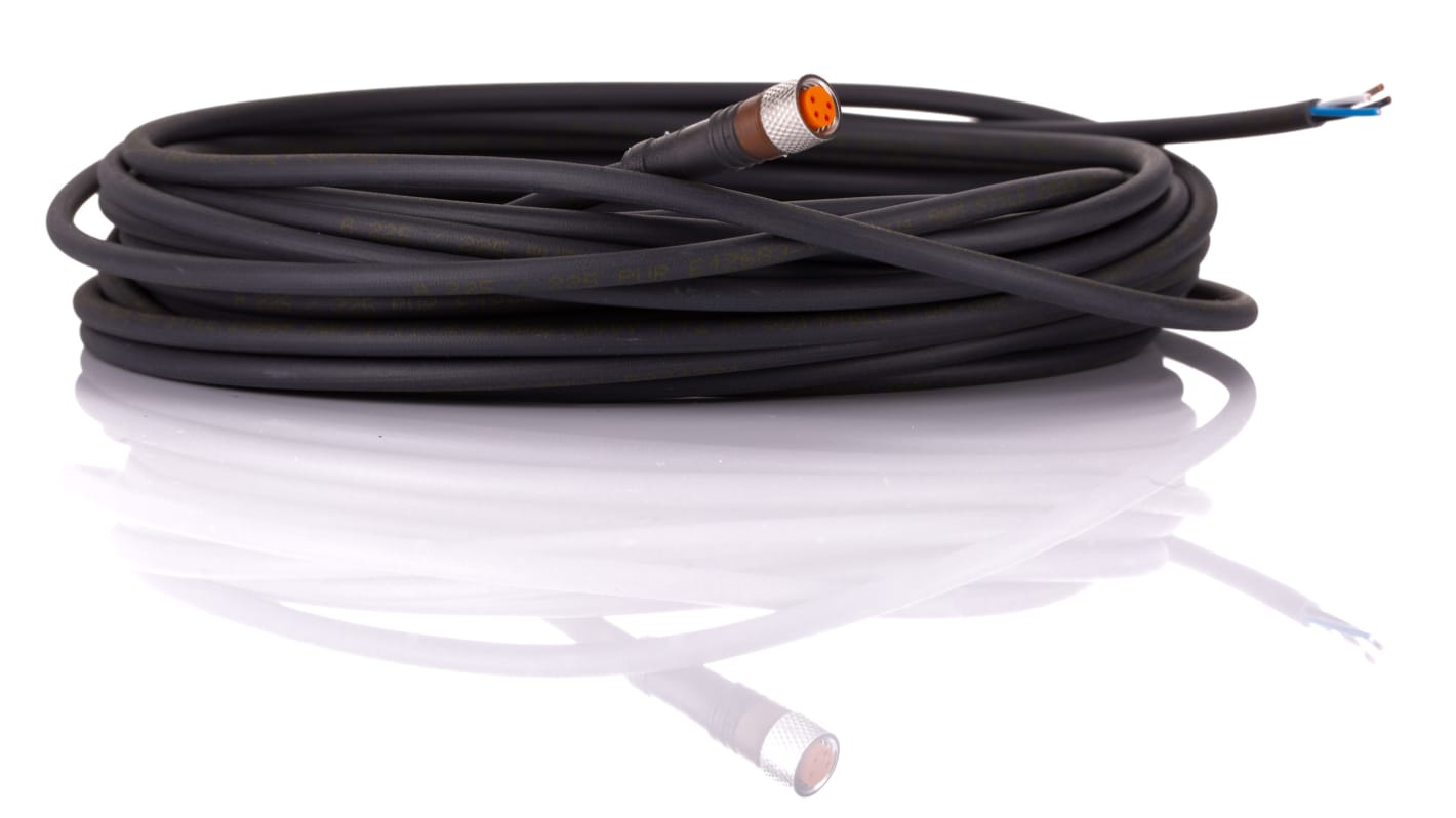 Cable de conexión Lumberg Automation, con. A M8 Hembra, 4 polos, con. B Sin terminación, cod.: A, long. 10m, 30 V, 4