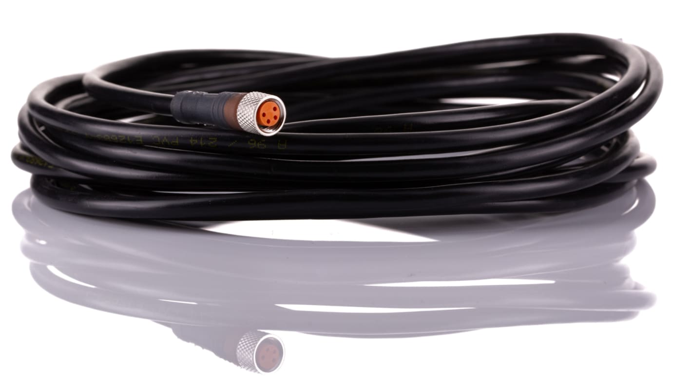 Cable de conexión Lumberg Automation, con. A M8 Hembra, 4 polos, con. B Sin terminación, cod.: A, long. 5m, 30 V,