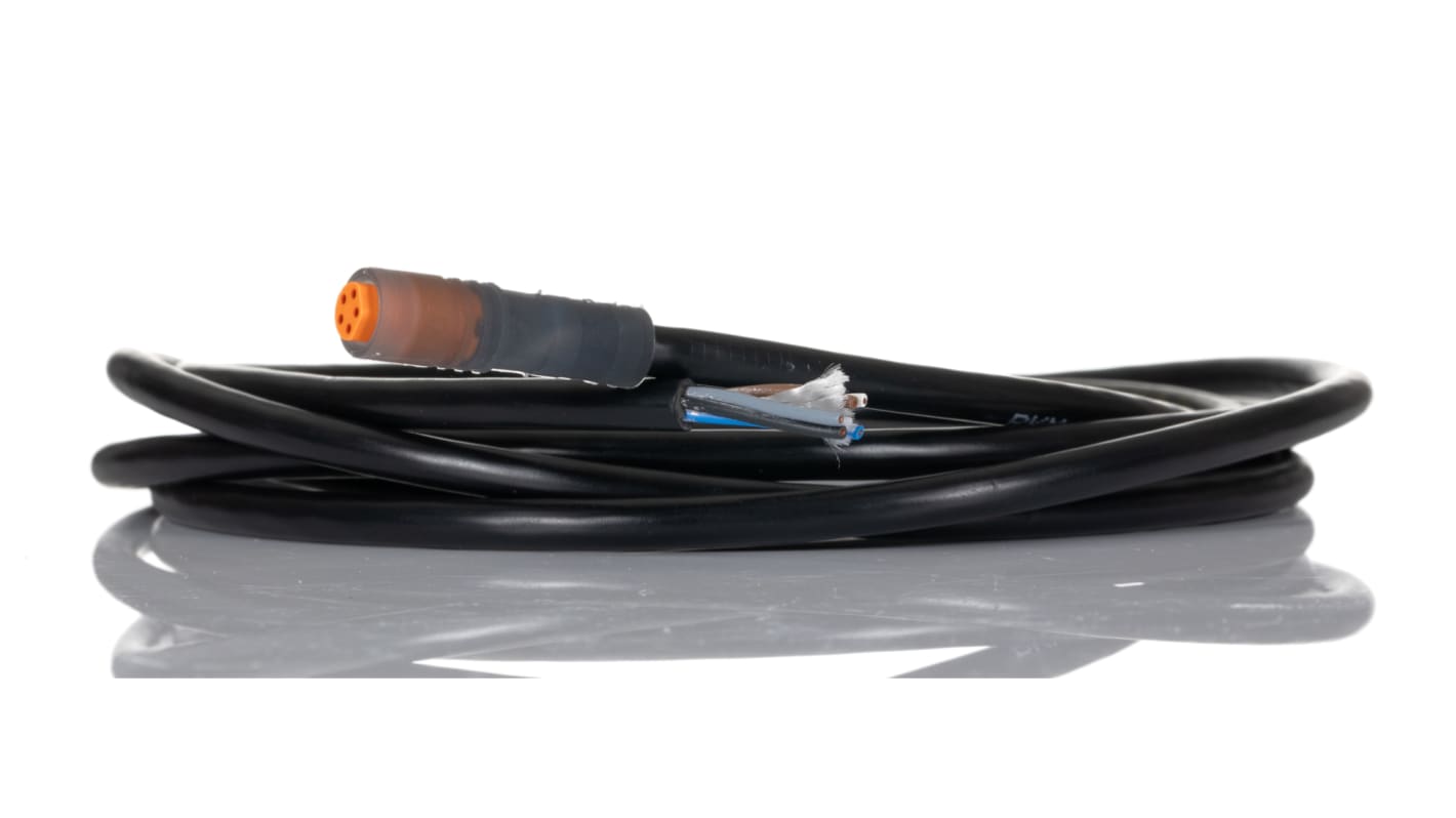Cable de conexión Lumberg Automation, con. A M8 Hembra, 5 polos, con. B Sin terminación, cod.: B, long. 2m, 60 V, 4 A,