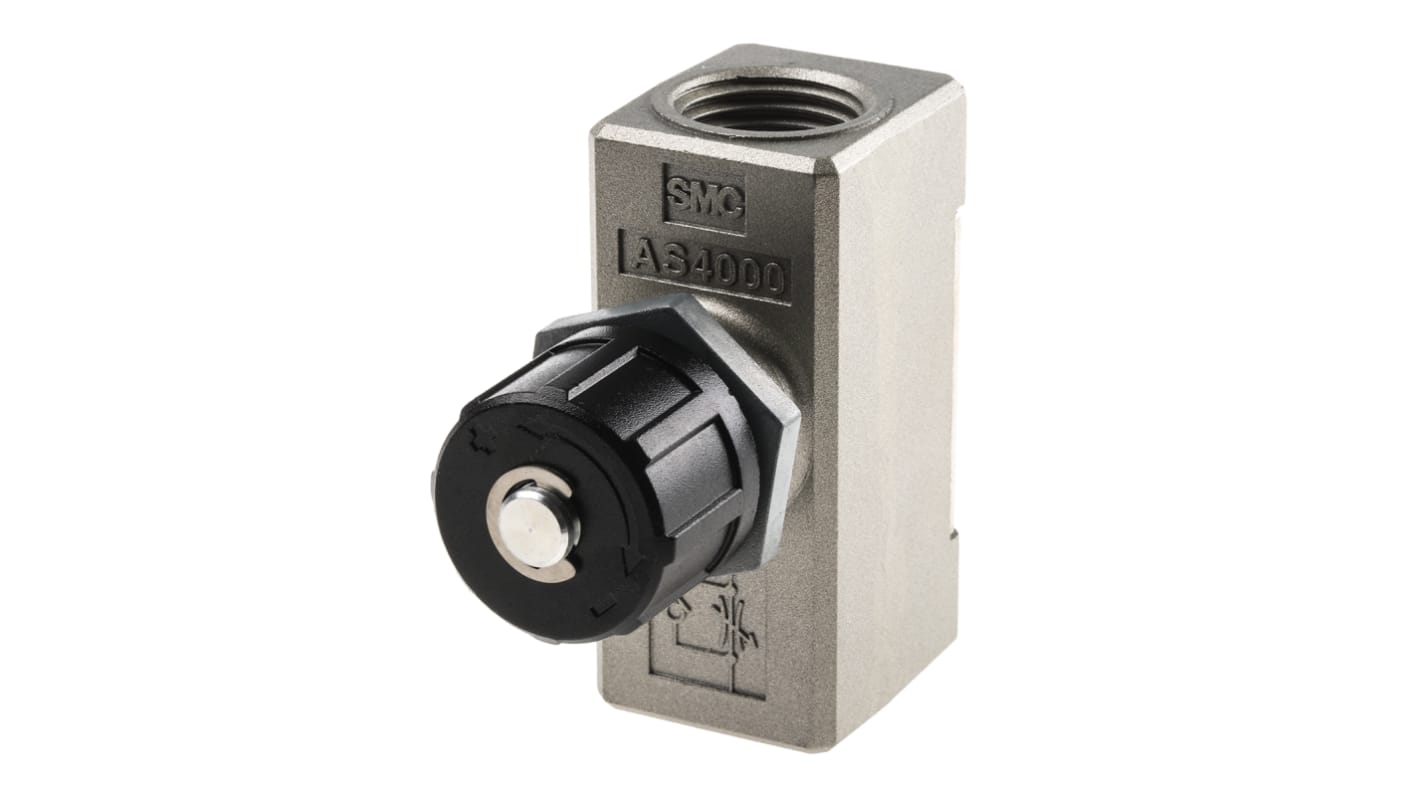 SMC AS Series Threaded Flow Regulator, G 1/2 Female Inlet Port x G 1/2 Female Outlet Port