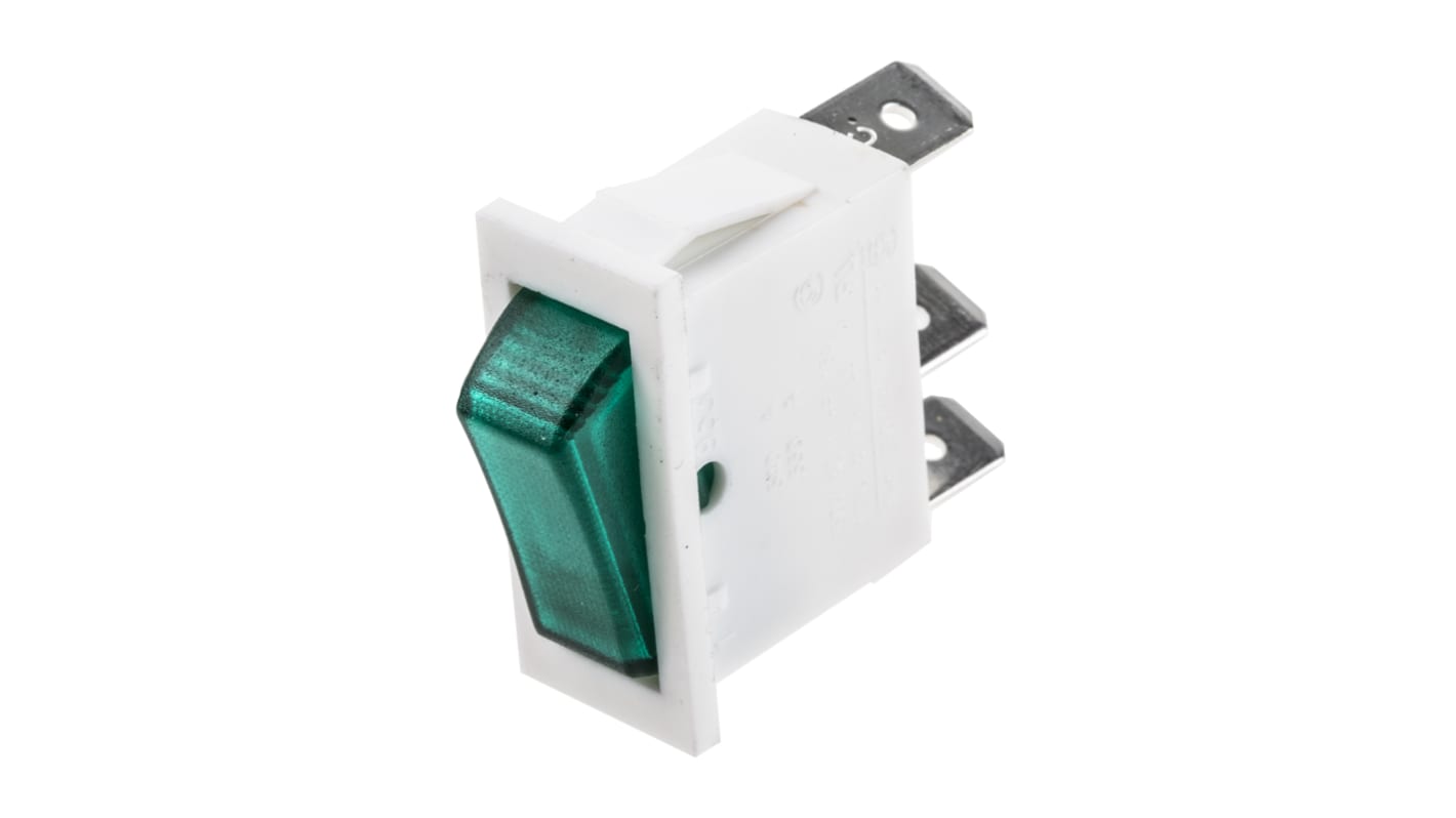 Arcolectric (Bulgin) Ltd Illuminated SPST, On-Off Rocker Switch Panel Mount