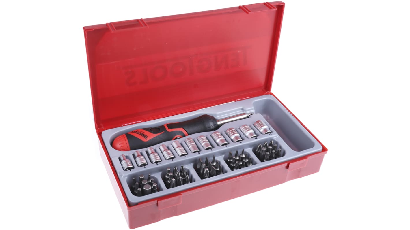 Teng Tools Bits driver set 64 Pieces, Hexagon, Phillips, Slotted, Torx