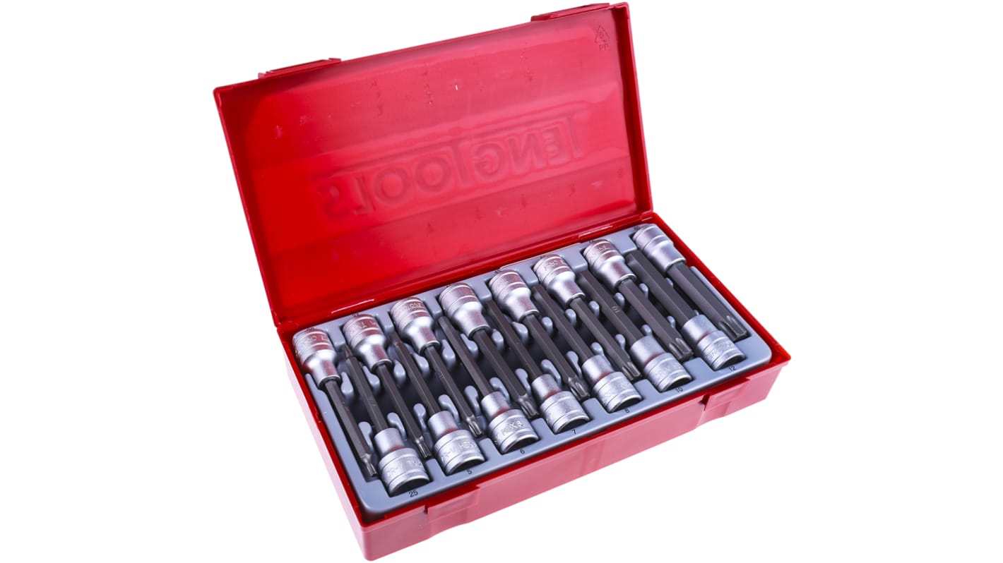 TTTXH15 Teng Tools 15Piece Metric 1/2 in Bit Socket Set , Hex Bit; Torx Bit RS