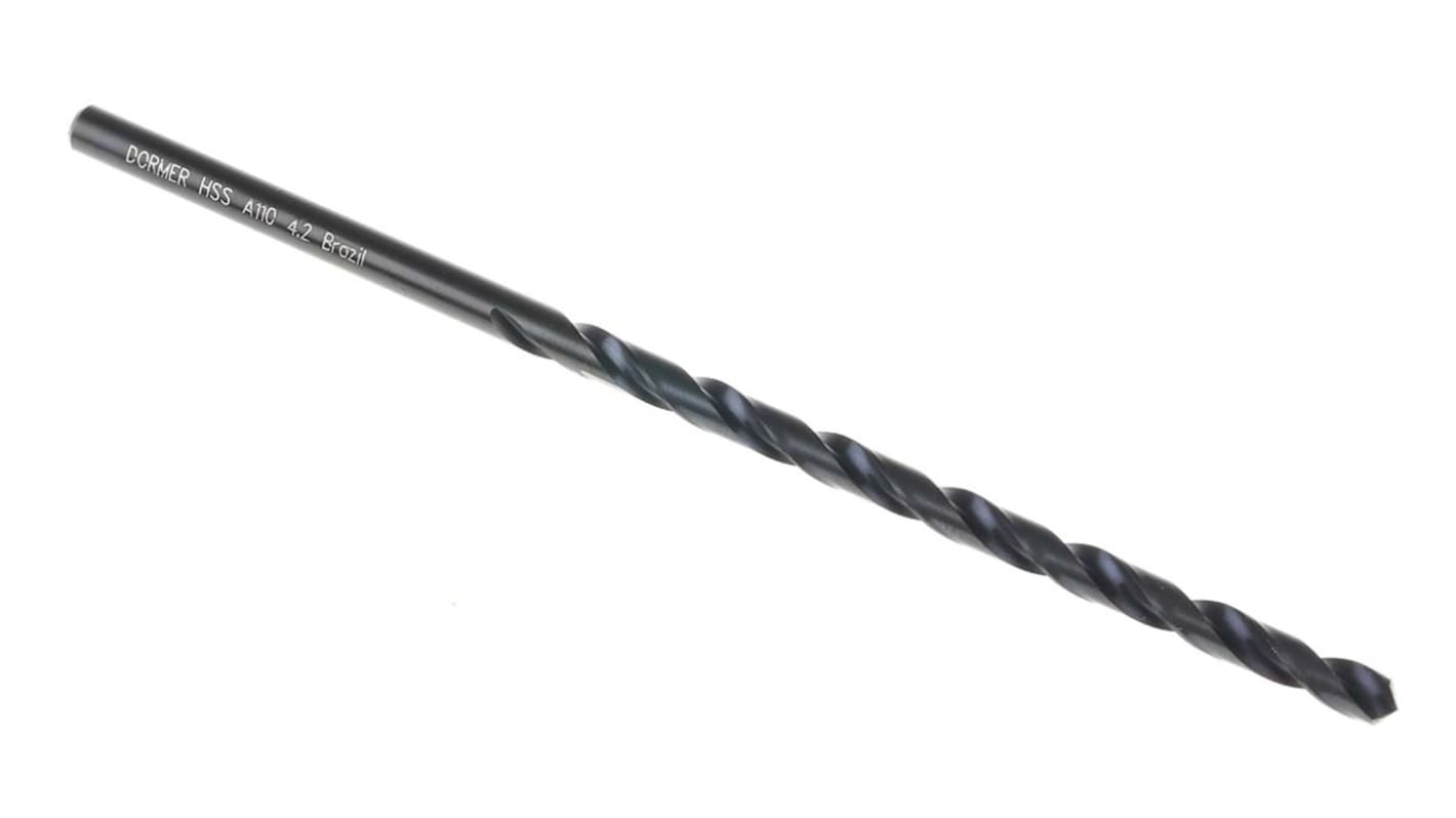 Dormer A110 Series HSS Twist Drill Bit, 4.2mm Diameter, 119 mm Overall