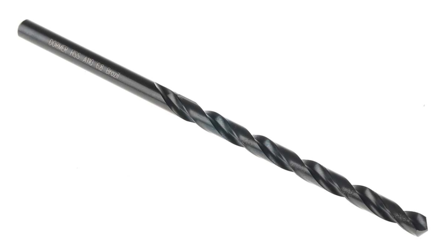 Dormer A110 Series HSS Twist Drill Bit, 6.8mm Diameter, 156 mm Overall