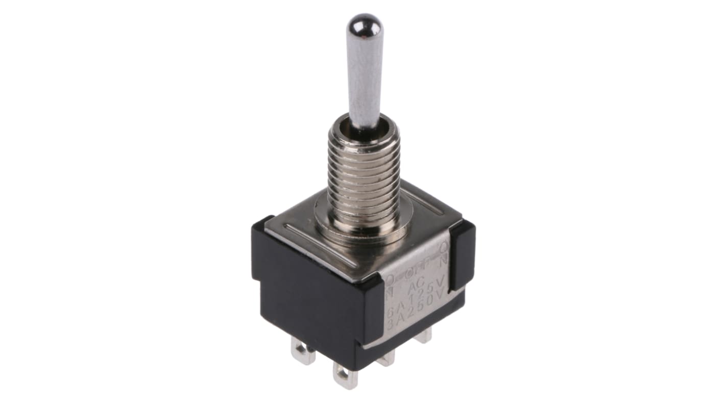 KNITTER-SWITCH Toggle Switch, Panel Mount, On-Off-On, DPDT, Solder Terminal