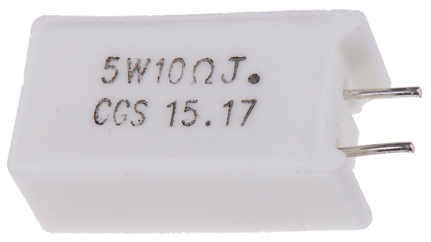 TE Connectivity 10Ω Wire Wound Ceramic Fixed Resistor 5W ±5% SQMW510RJ