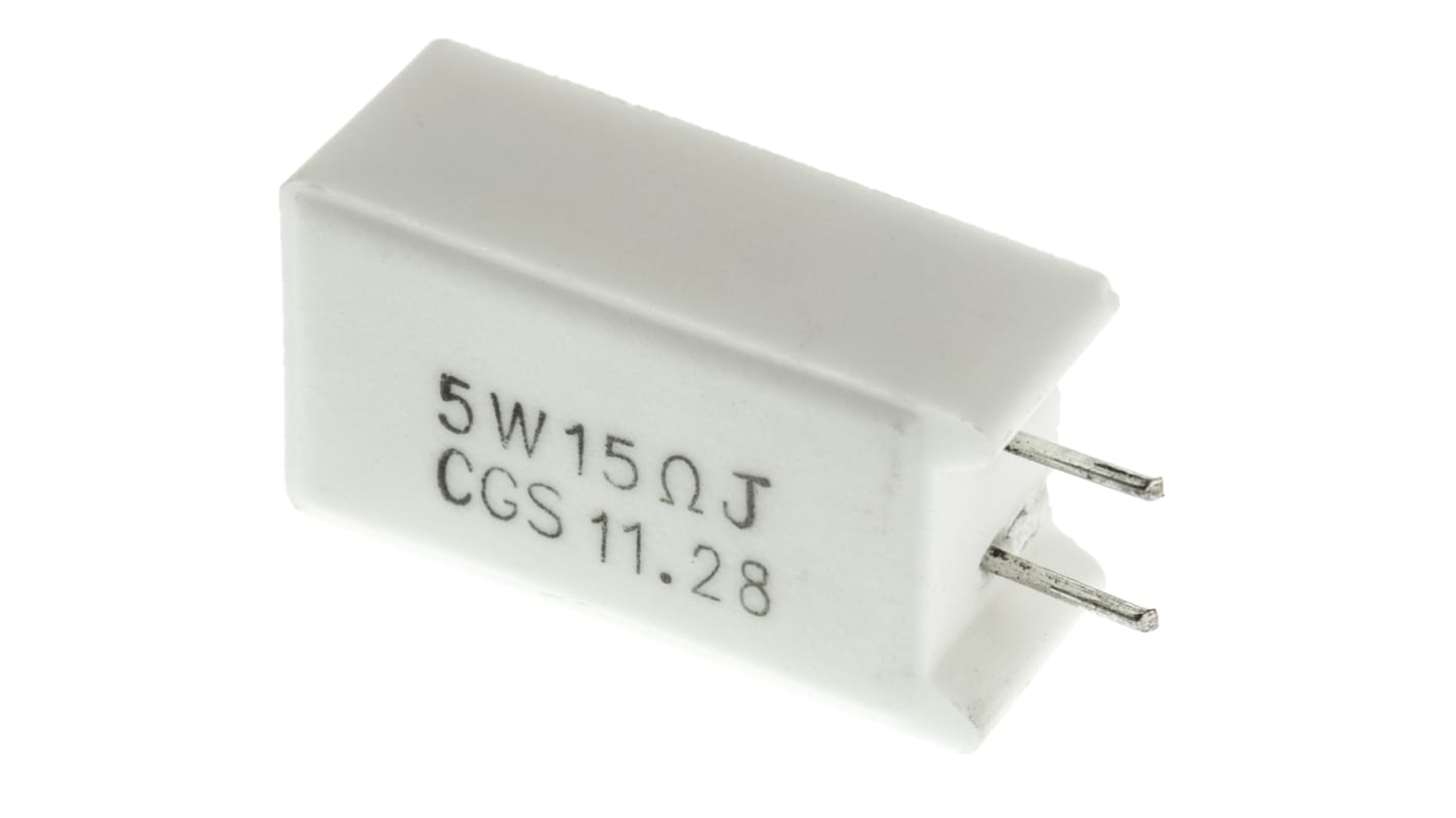 Resistencia TE Connectivity, de 15Ω ±5%, 5W, Serie SQM5