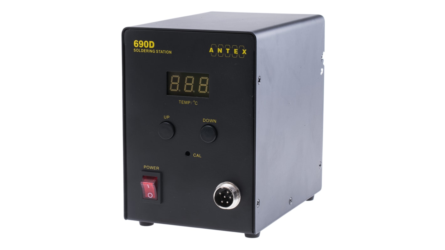 Antex Electronics 690D Loddestation, 50W 230V, 1 Udgang, UK netstik