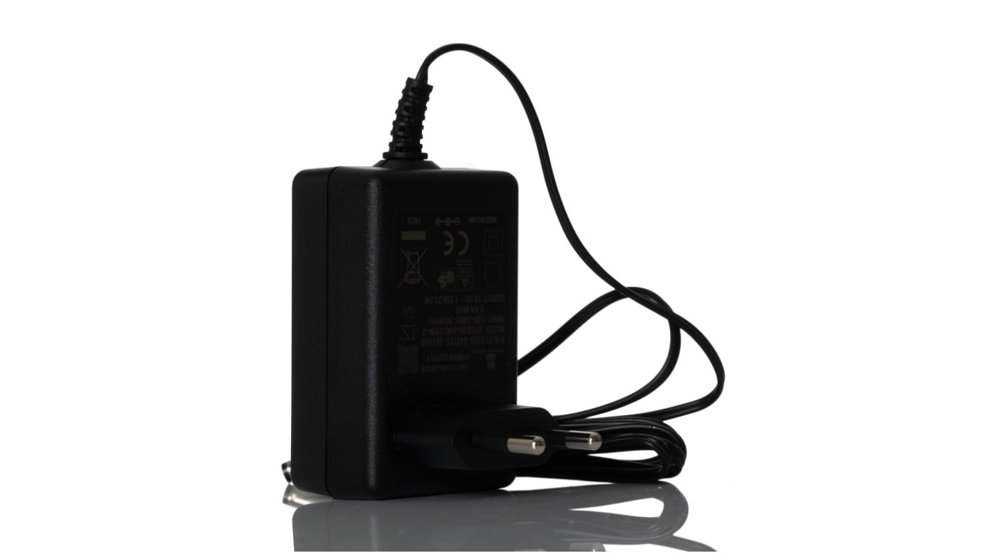 Hálózati adapter 24V dc 1 kimenetes AC/DC adapter, 1.25A, 30W, dugasz típusa: Európai csatlakozó