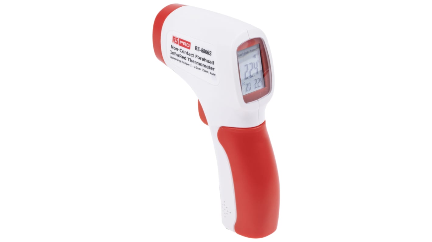 RS PRO RS-8806S Forehead Infrared Thermometer, 32°C Min, ±0.3°C Accuracy, °C and °F Measurements