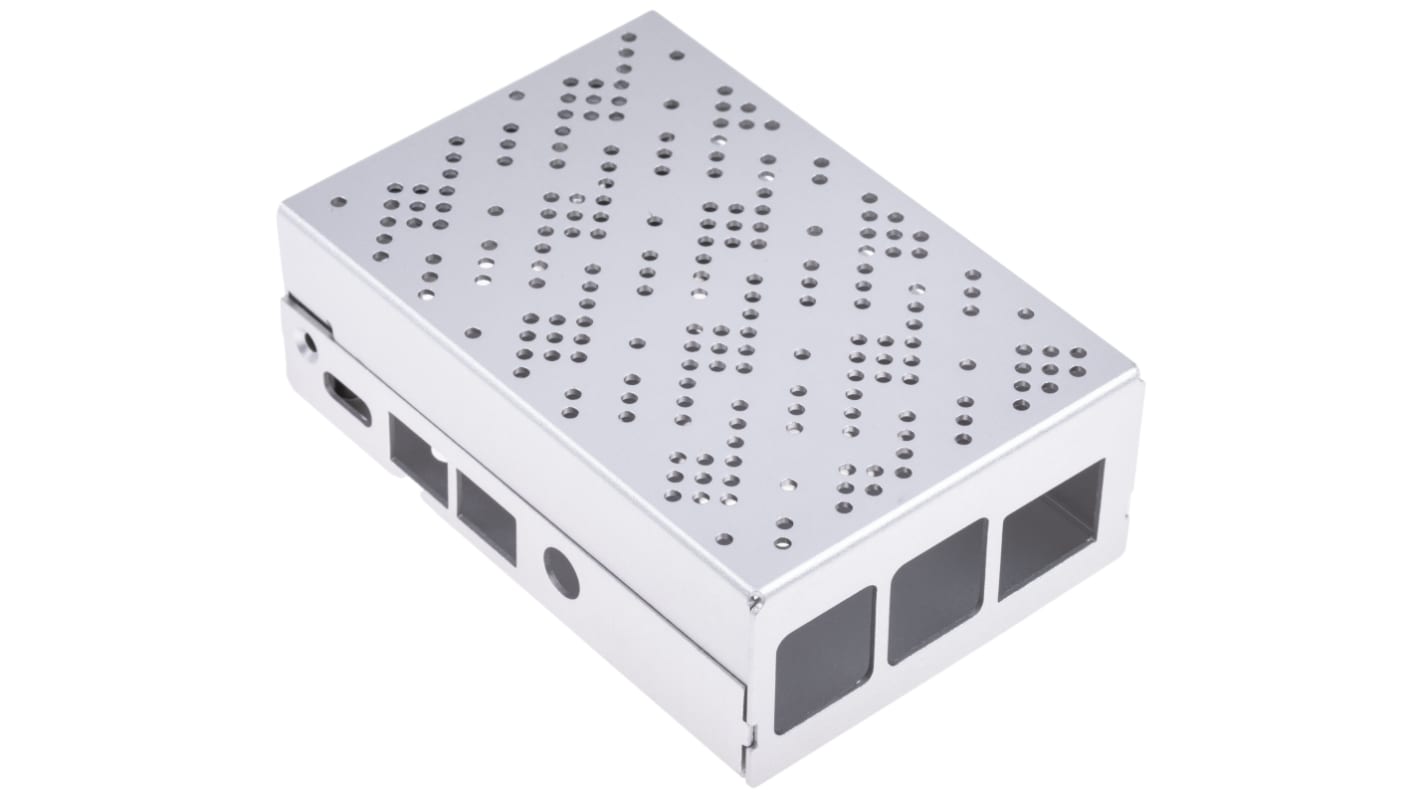 Okdo Aluminium Case for use with Raspberry Pi 4 Model in Grey