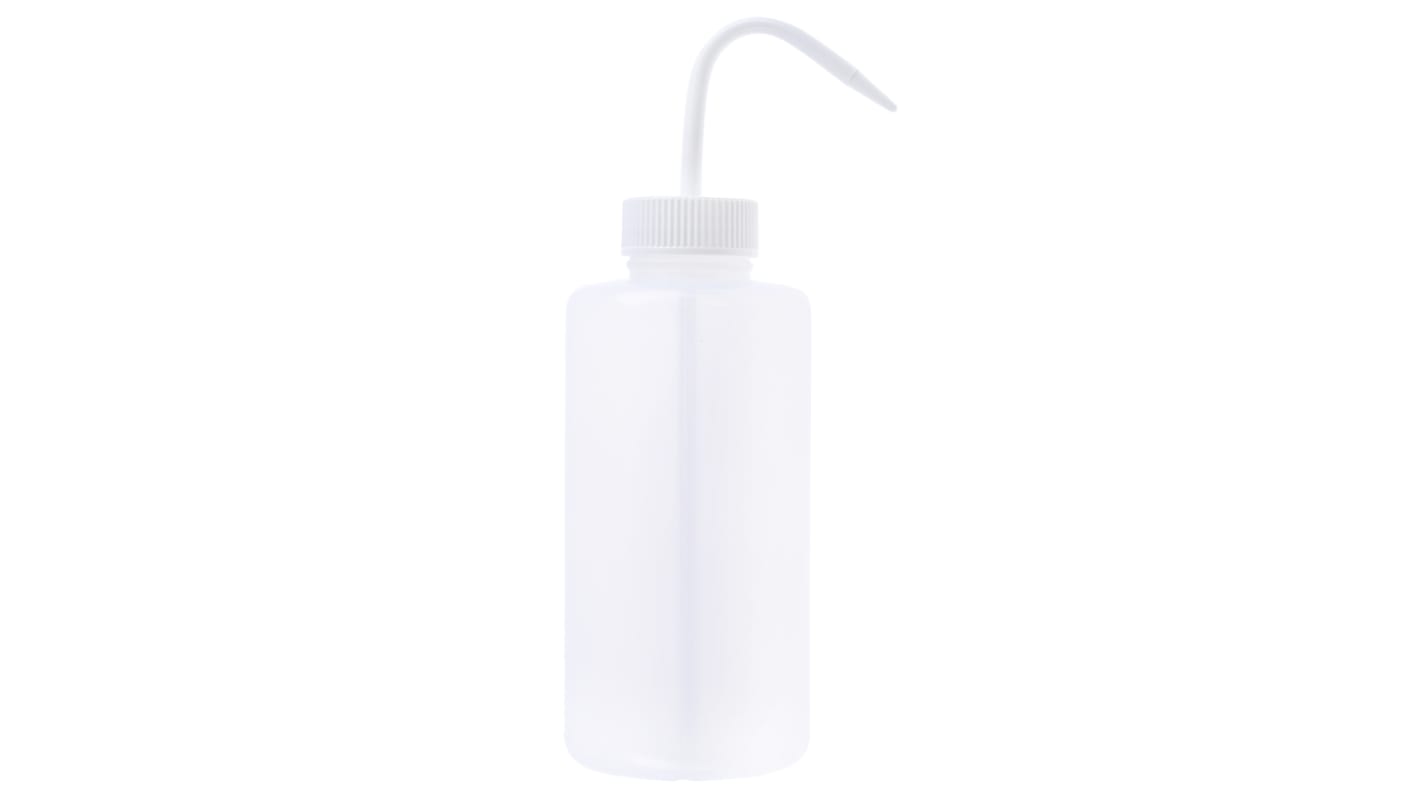 RS PRO 1L LDPE Wide Neck Wash Bottle