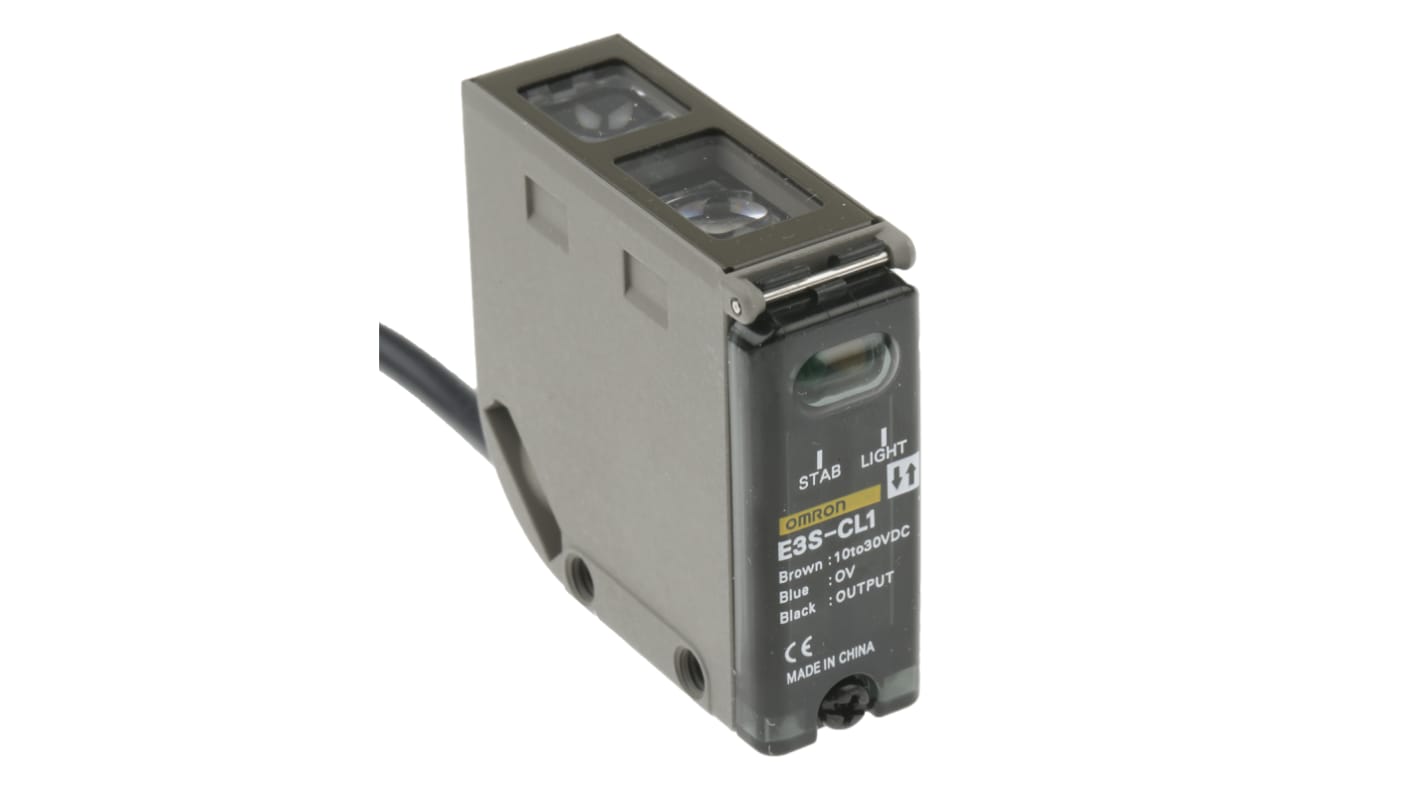 Sensor de distancia rectangular Omron, Sistema Supresión de Fondo, alcance 5 → 200 mm, salida NPN, Cable de 3