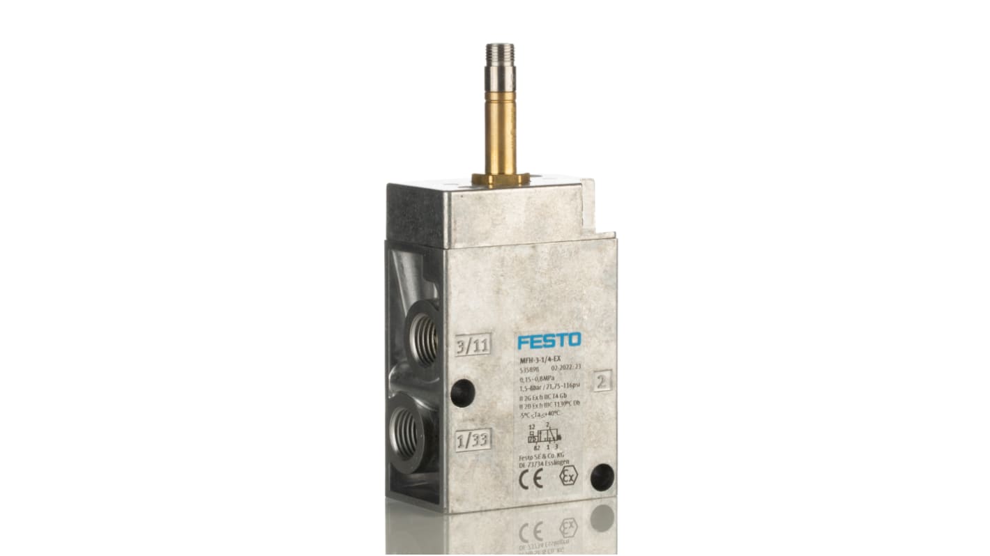 Festo 3/2 Closed, Monostable Solenoid Valve - Electrical G 1/4 MFH Series, 535898