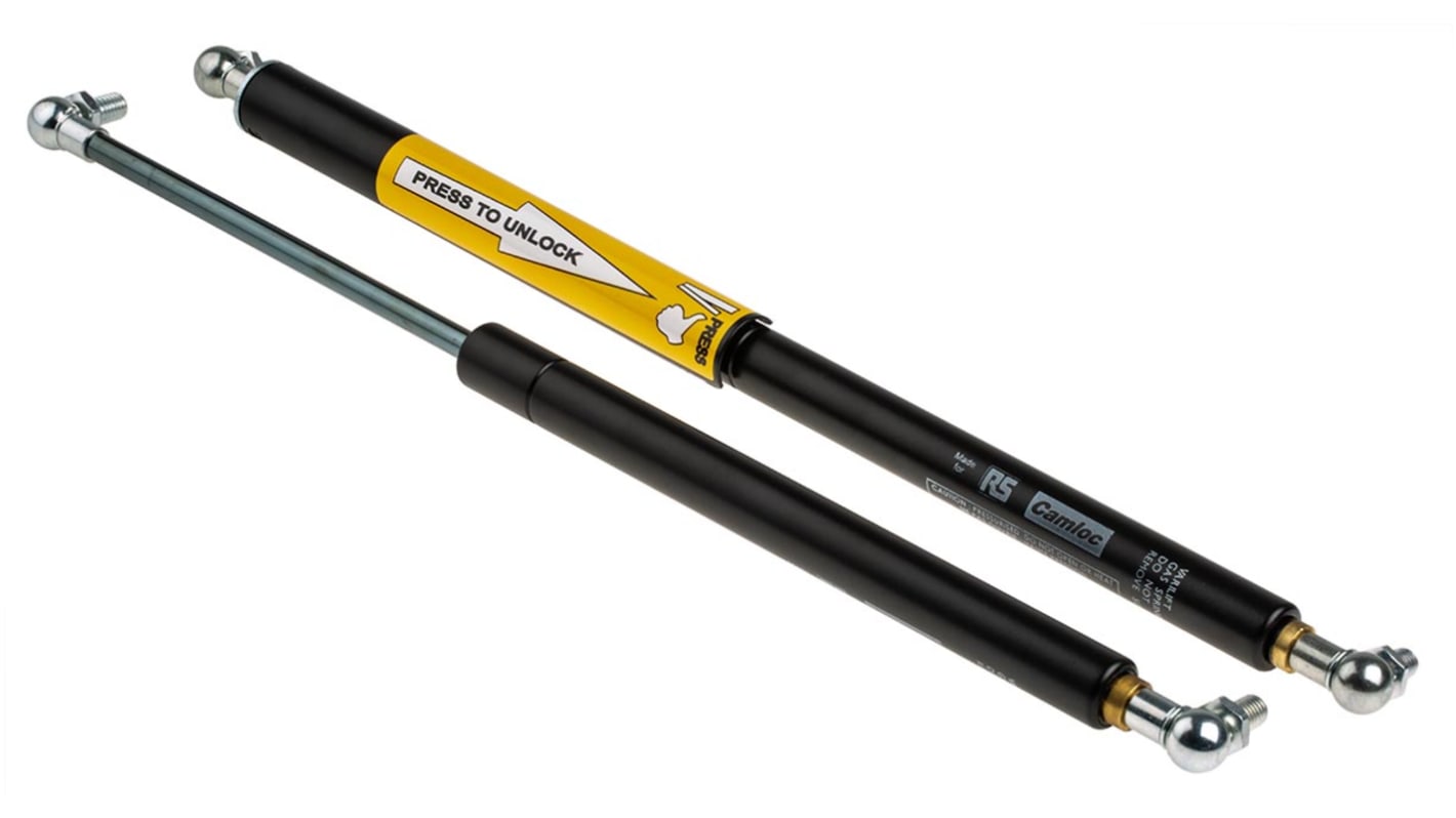 Camloc Steel Gas Strut, with Ball & Socket Joint, 364mm Extended Length, 150mm Stroke Length