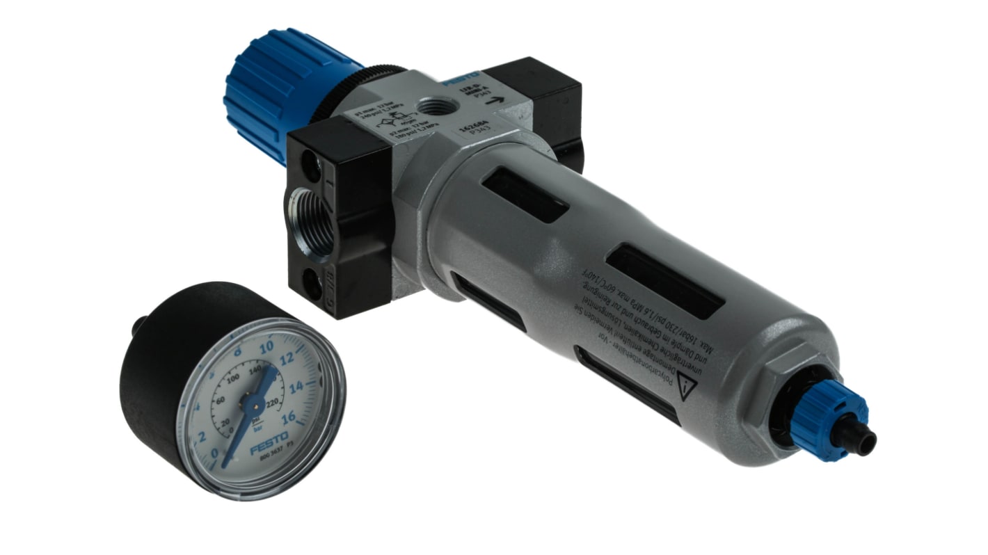 Festo D Filter Regulator, 40μm, G 3/8, Automatic