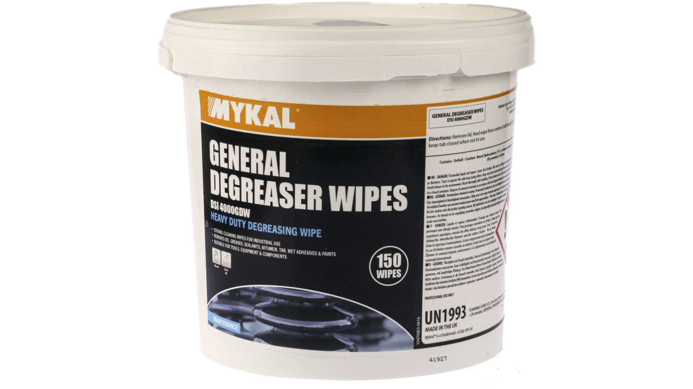 Mykal Industries 150 Wipes Tub Fast Drying Degreaser