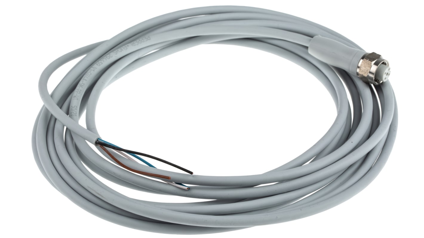 Cable de conexión Pepperl + Fuchs, con. A M12 Macho, 4 polos, con. B Sin terminación, long. 2m, 250 V, 4 A, IP67,