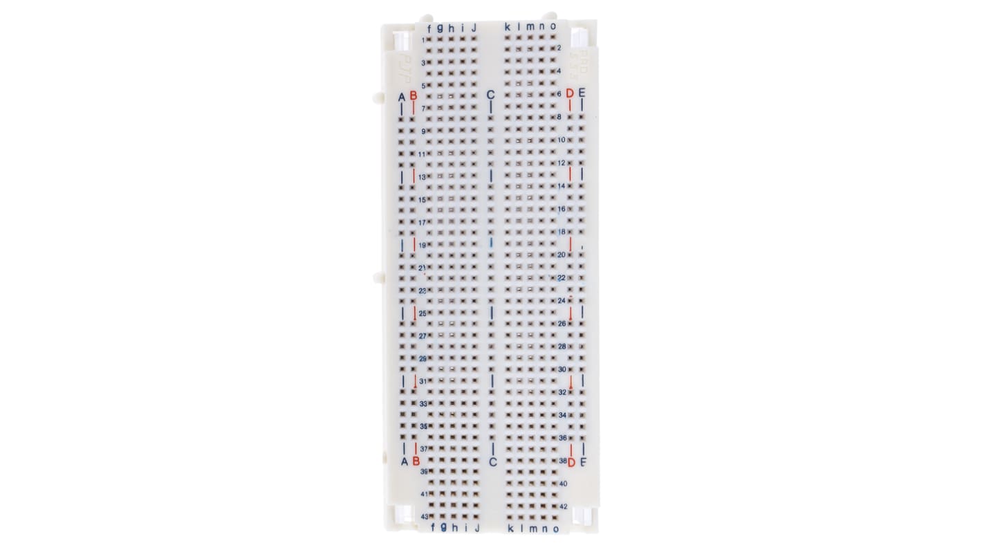 Elditest Lochraster Experimentierplatine, PCB-Stärke 12mm, B. 48mm, Versuchsaufbauplatine