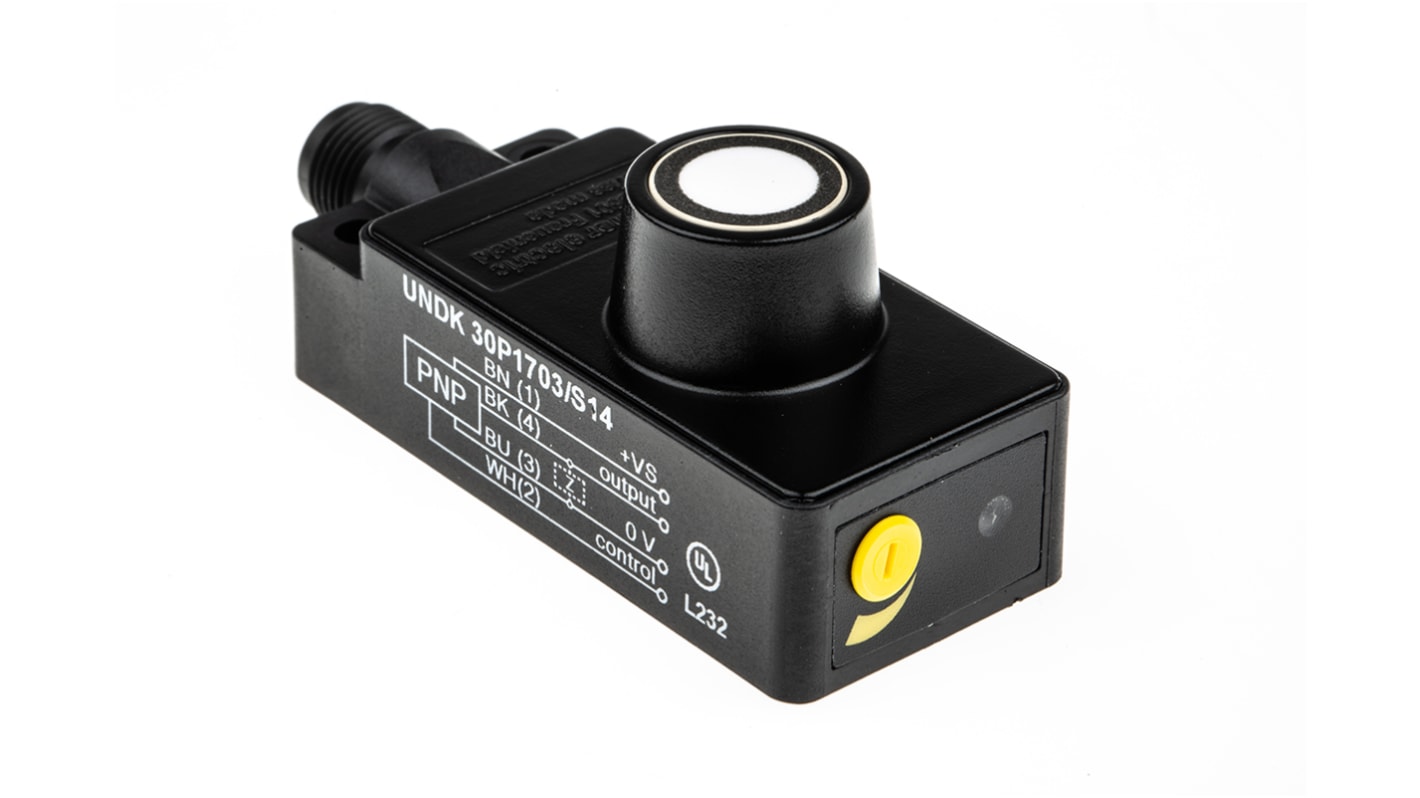 Baumer Ultrasonic Block-Style Proximity Sensor, 100 → 1000 mm Detection, PNP Output, 12 → 30 V dc, IP67