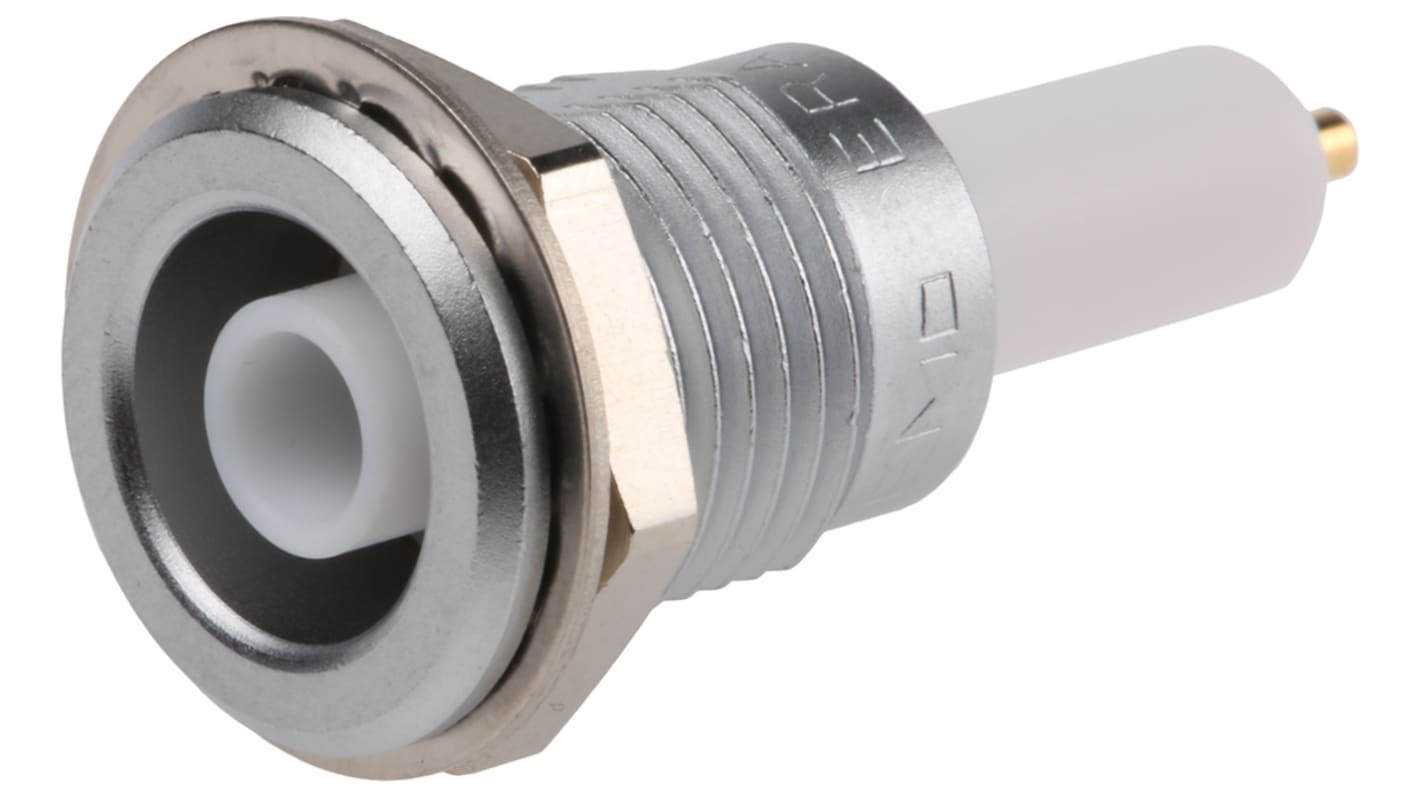 Lemo 1S Series, jack Panel Mount Circular Coaxial Connector, Solder Termination, Straight Body