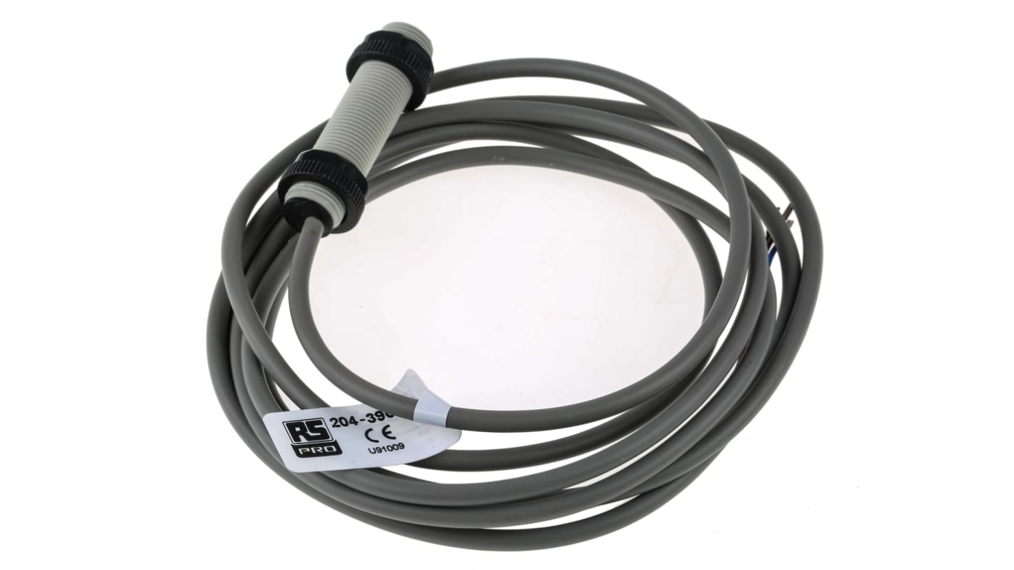 RS PRO zylindrisch Optischer Sensor, Diffuse Reflexion, Bereich 0,15 m, NPN-Schließer Ausgang, Anschlusskabel,