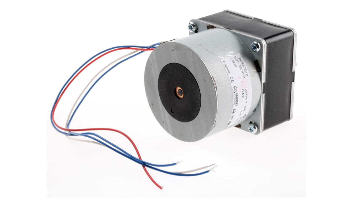 Crouzet, Reversibel synkrongearet AC gearmotor, 7,2 W, 5 Nm, 230 → 240 V.