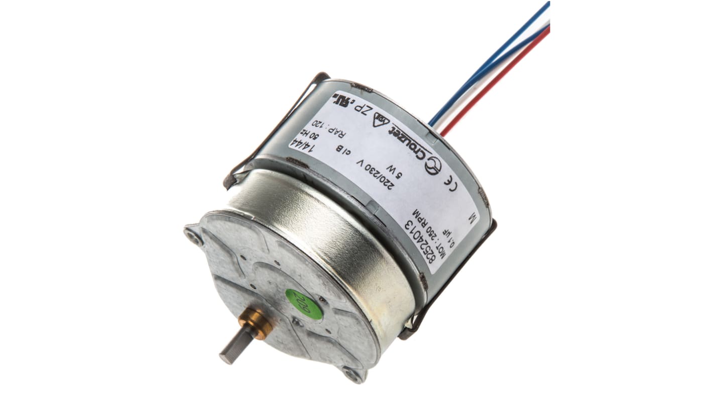 Motorreductor AC síncrono, reversible, Crouzet, 230 → 240 V., 3,5 W, 2,08 rpm, 0,5 Nm