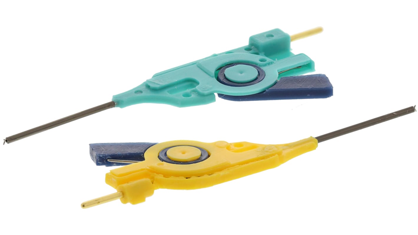 Pinzas de prueba, 500V dc, punta 0.8 → 13mm, Azul, amarillo
