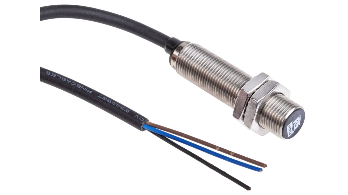 RS PRO Inductive Barrel-Style Proximity Sensor, M12 x 1, 4 mm Detection, PNP Output, 10 → 30 V dc, IP68