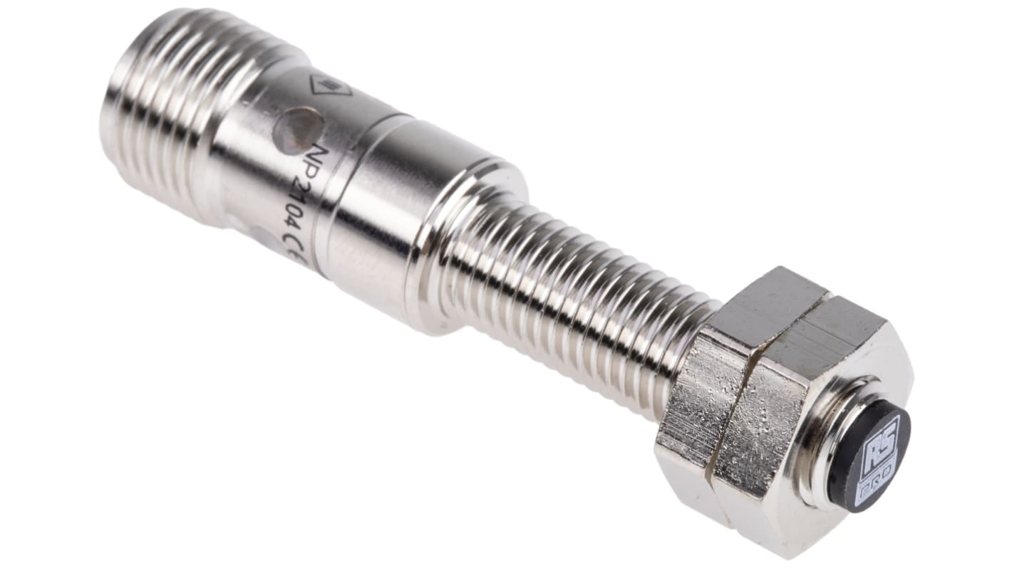 RS PRO Inductive Barrel-Style Proximity Sensor, M8 x 1, 2 mm Detection, PNP Output, 10 → 30 V dc, IP68