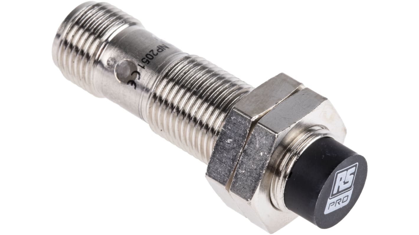 RS PRO Inductive Barrel-Style Proximity Sensor, M12 x 1, 8 mm Detection, PNP Output, 10 → 30 V dc, IP68