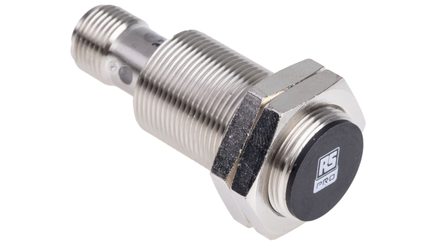 RS PRO Inductive Barrel-Style Proximity Sensor, M18 x 1, 8 mm Detection, PNP Output, 10 → 30 V dc, IP68