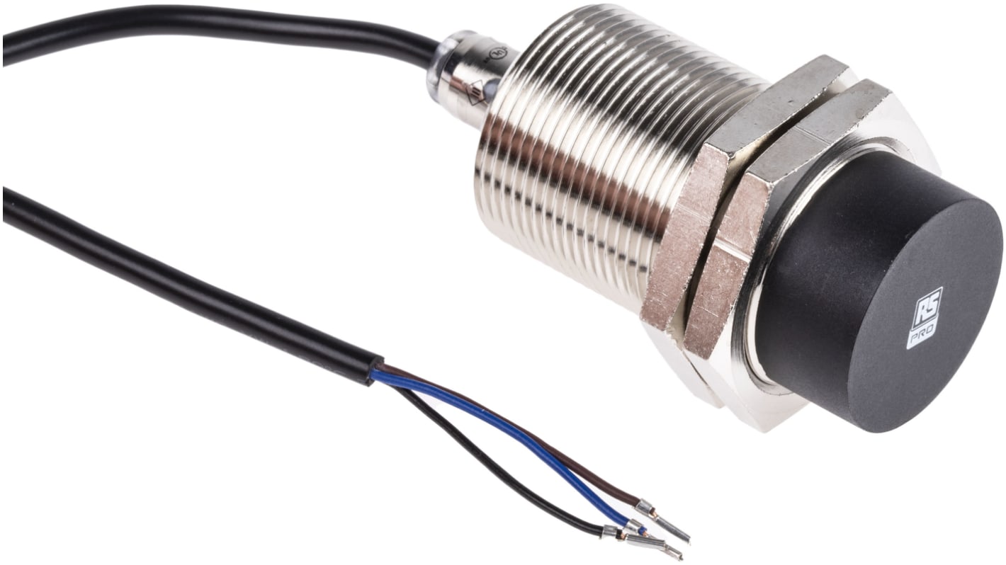 RS PRO Inductive Barrel-Style Proximity Sensor, M30 x 1.5, 38 mm Detection, PNP Normally Open Output, 10 → 30 V