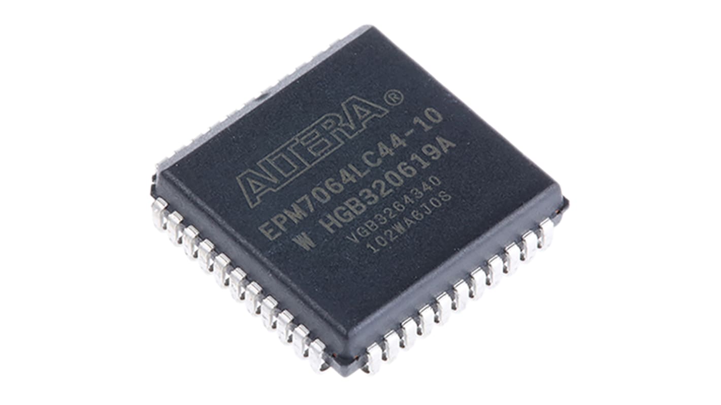 Altera EPM7064LC44-10, CPLD MAX 7000 EEPROM 64 Cells, 36 I/O, 4 Labs, ISP, 44-Pin PLCC