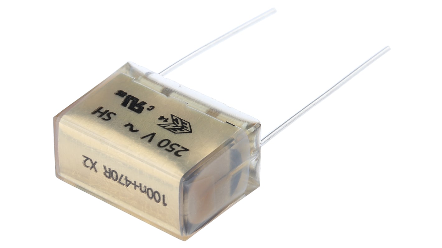 KEMET RC Capacitor 100nF 470Ω Tolerance ±20% 250 V ac, 630 V dc 1-way Through Hole PMR209 Series