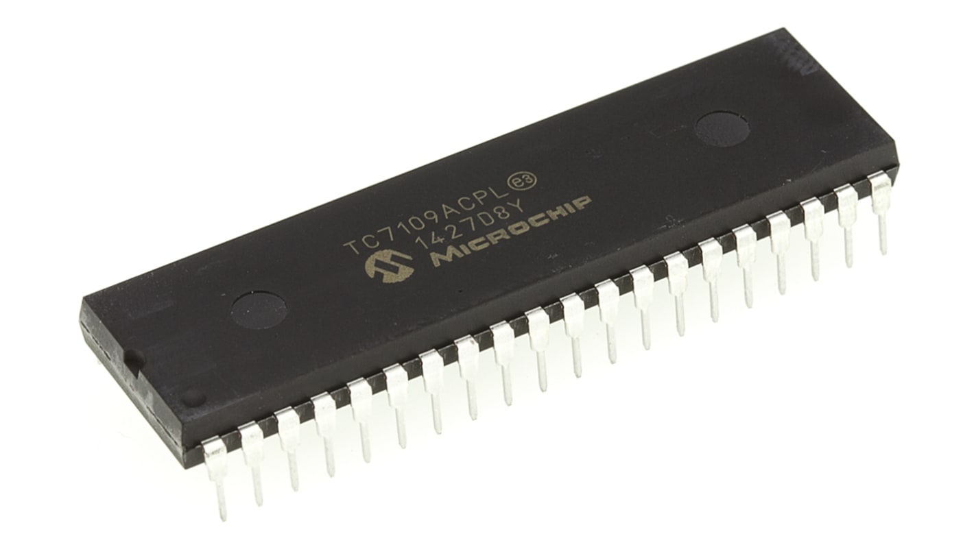 ADC TC7109ACPL, 1, 12 bits + Señal, 0.01ksps, PDIP, 40 pines