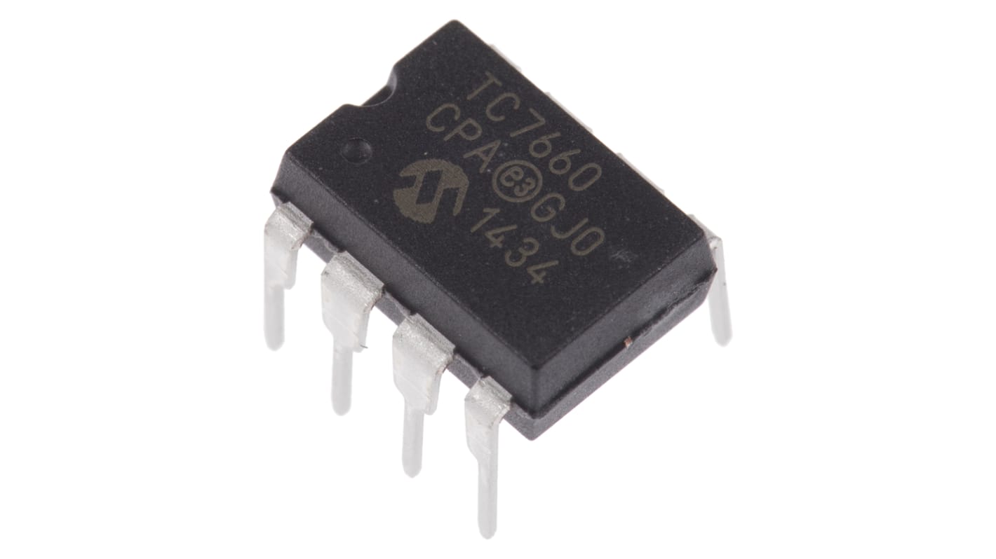 Microchip TC7660CPA, 1 Charge Pump, Regulator, 1.5 → 10 V 8-Pin, PDIP