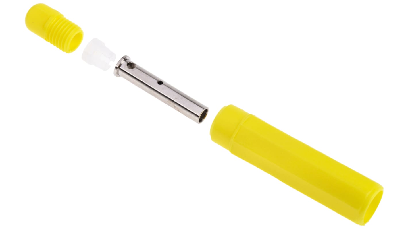 RS PRO Yellow Female Banana Socket, 4 mm Connector, Solder Termination, 20A, 1000V