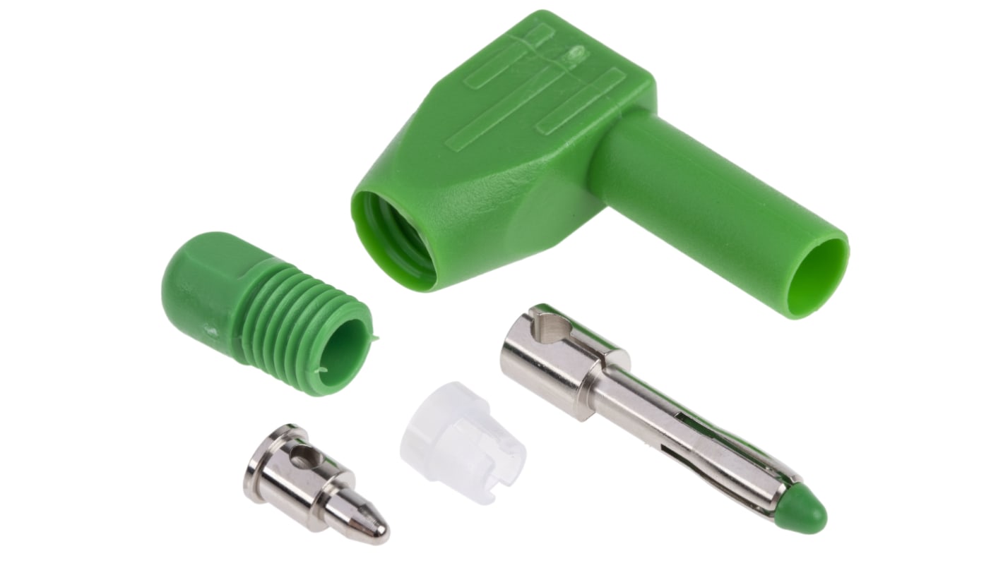 Conector banana Macho, 20A, 1000V, Verde